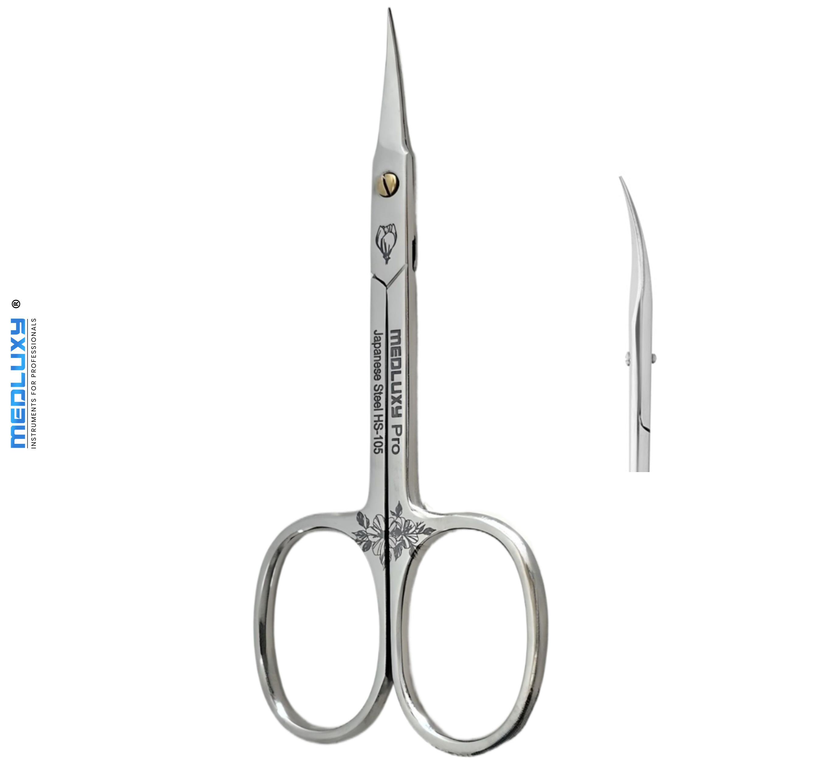 Medluxy semi Pro - Nagelriemschaar – Spits & Gebogen – 10 cm